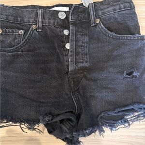 Zara Black Distressed Denim Shorts size 4